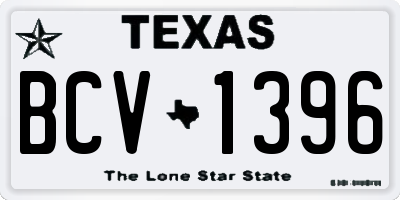 TX license plate BCV1396