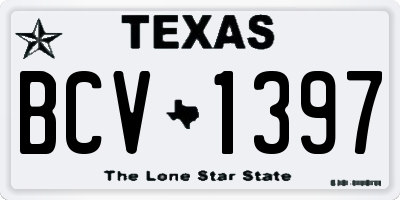 TX license plate BCV1397