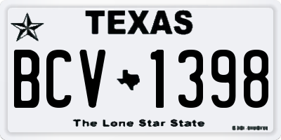 TX license plate BCV1398