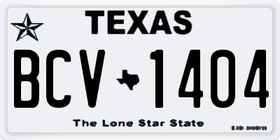 TX license plate BCV1404