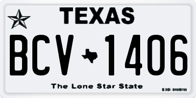 TX license plate BCV1406