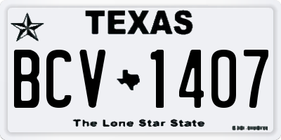 TX license plate BCV1407