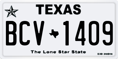 TX license plate BCV1409