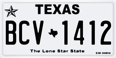 TX license plate BCV1412