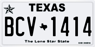 TX license plate BCV1414