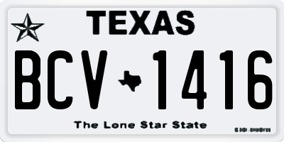 TX license plate BCV1416