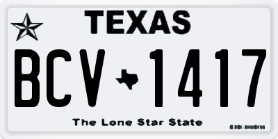 TX license plate BCV1417