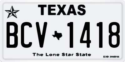 TX license plate BCV1418