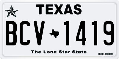 TX license plate BCV1419