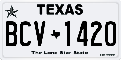 TX license plate BCV1420