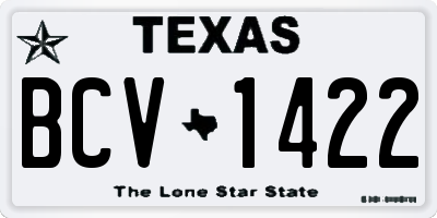 TX license plate BCV1422
