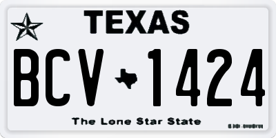 TX license plate BCV1424