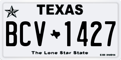 TX license plate BCV1427