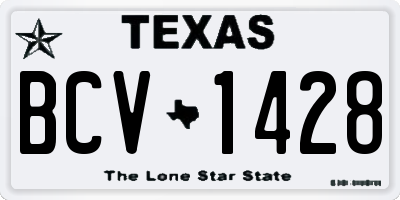 TX license plate BCV1428