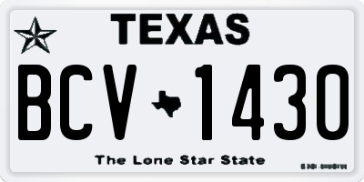 TX license plate BCV1430