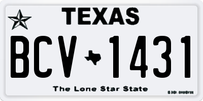 TX license plate BCV1431