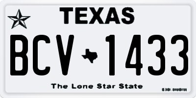 TX license plate BCV1433