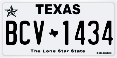 TX license plate BCV1434