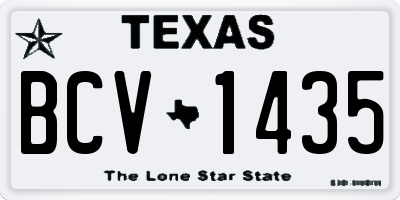 TX license plate BCV1435