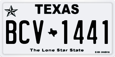 TX license plate BCV1441