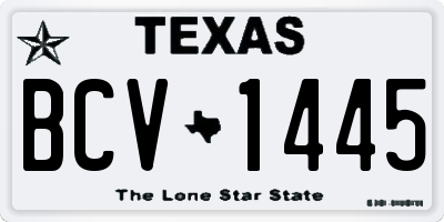 TX license plate BCV1445