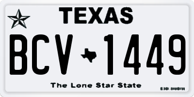 TX license plate BCV1449
