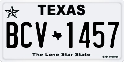 TX license plate BCV1457
