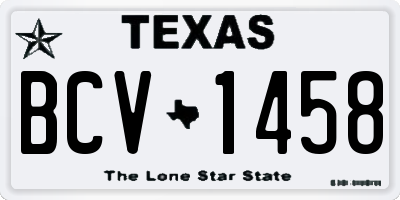 TX license plate BCV1458