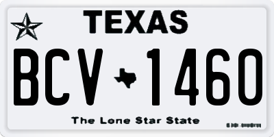 TX license plate BCV1460