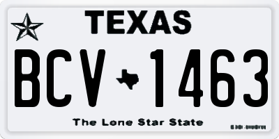 TX license plate BCV1463