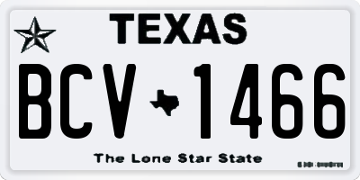 TX license plate BCV1466
