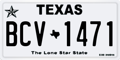 TX license plate BCV1471