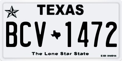 TX license plate BCV1472