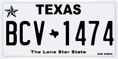 TX license plate BCV1474