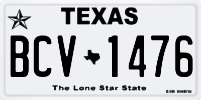 TX license plate BCV1476
