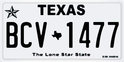 TX license plate BCV1477