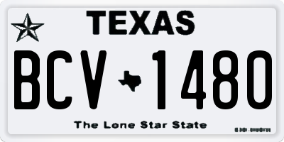TX license plate BCV1480