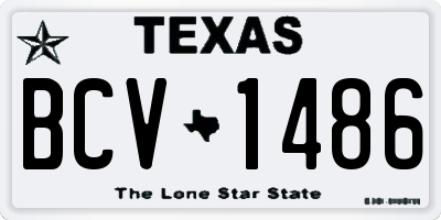 TX license plate BCV1486