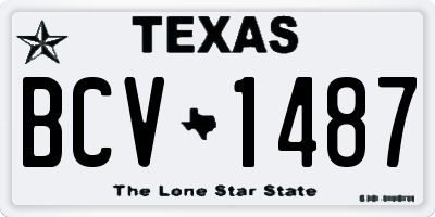 TX license plate BCV1487