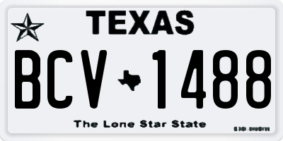TX license plate BCV1488