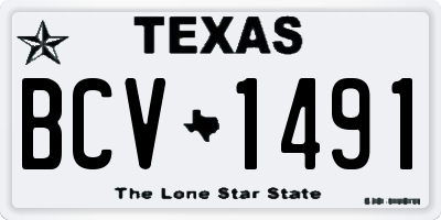 TX license plate BCV1491