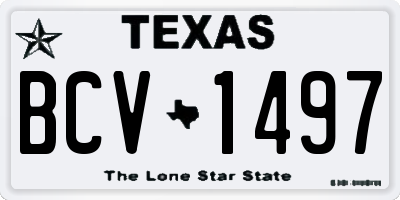 TX license plate BCV1497