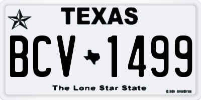 TX license plate BCV1499