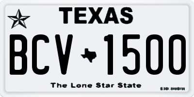 TX license plate BCV1500