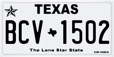 TX license plate BCV1502