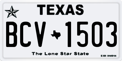 TX license plate BCV1503