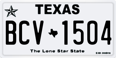 TX license plate BCV1504