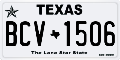 TX license plate BCV1506