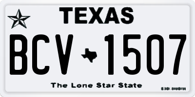 TX license plate BCV1507