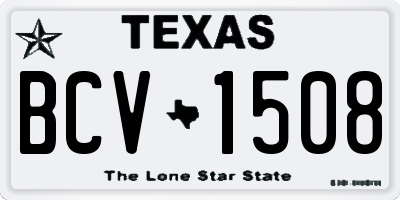 TX license plate BCV1508